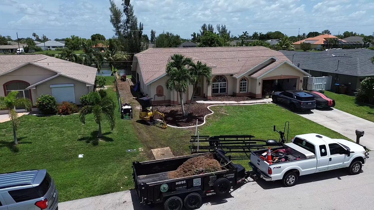 Full yard makeover from above